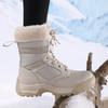 Winter Snow Boots Plush Warm Cotton Shoes Wear-resistant Sports Outdoor High-top Lace-up Boots Large Size Outdoor Shoes