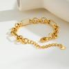 18K Gold Plated Twist Texture Bracelet Stainless Steel Chunky Chain Bracelets Waterproof Geometric Trendy Jewelry for Women Gift