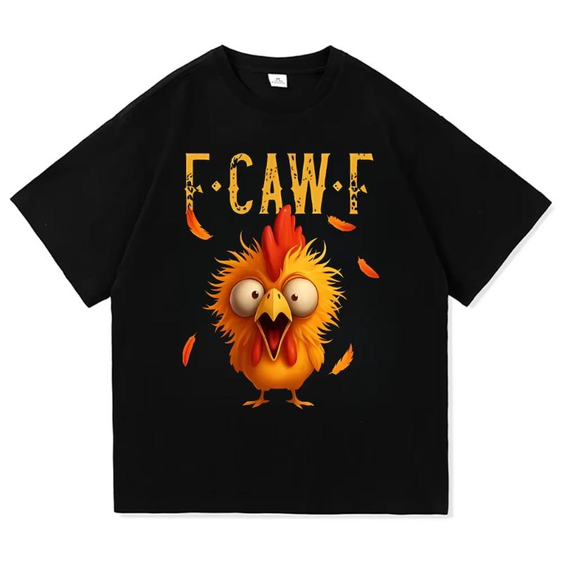 Funny F Caw F Chicken FCAWF Chicken T-Shirt Women Men Oversized Y2k Tee Shirt Crew Neck Short Sleeve T Shirts Gift Idea Clothes