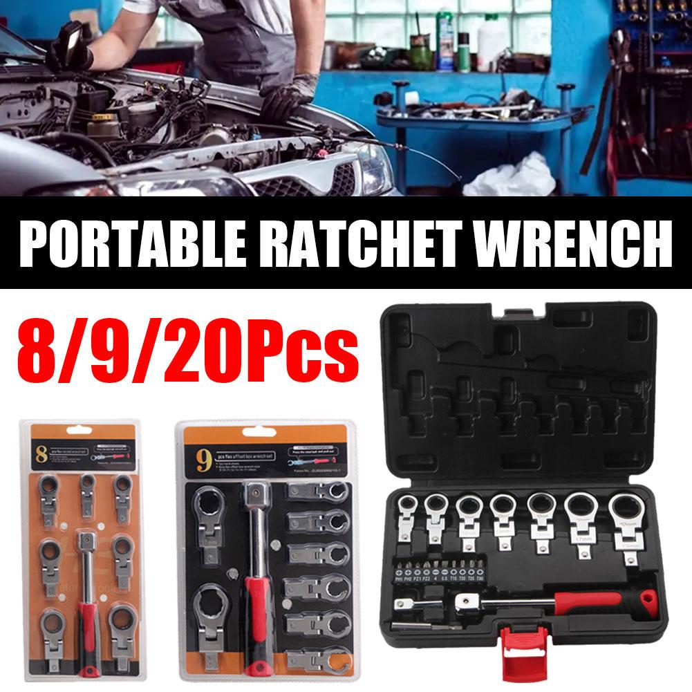 

20 шт., набор гаечных ключей с трещоткой, игровая комбинация, полная отвертка для мотоцикла, велосипеда S9Z9