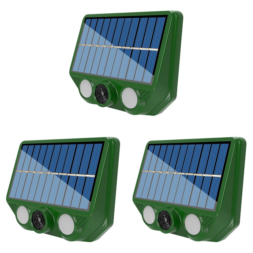 1-3PCS Solar Animal Repellent Scarer Ultrasonic Animals Sonar Repellent Outdoor Pest Sensor Deterrent Dog/Cat/Bird Frighten