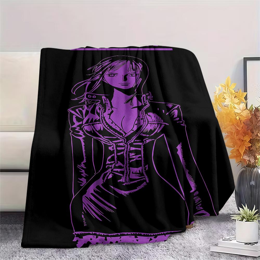 One Piece Character Print Flannel Blanket,High Quality Comfortable for All Seasons,Home Decor,Warmth and Comfort,Perfect for Christmas Gifts
