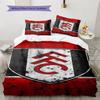 Fulham F.C Teppichmuster Bettwäsche Steppdecke Set Bettbezug Kissenbezug Heimdekoration Geburtstagsgeschenk (1 Bettbezug + 2 Kissenbezüge, ohne Füllung)