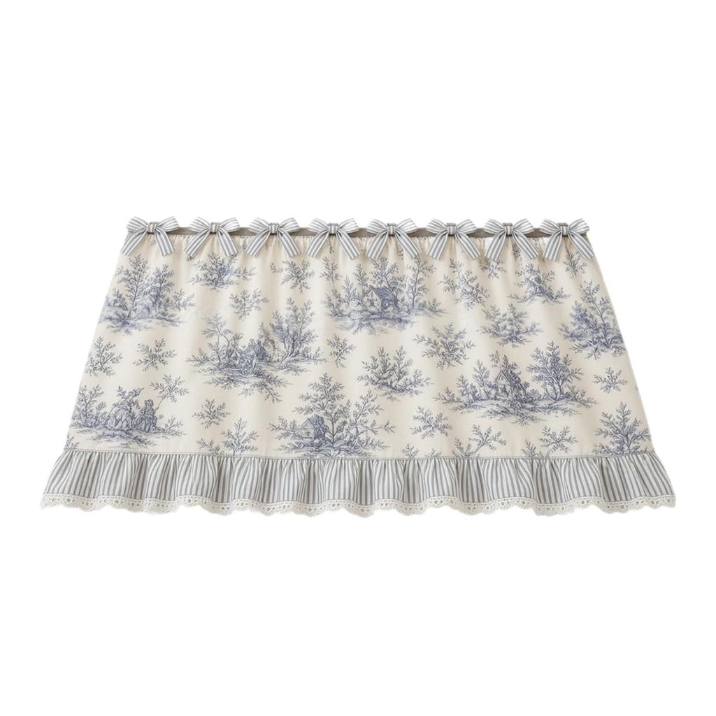 Rustic Oven Curtain with Ties Decorative Farmhouse Cover