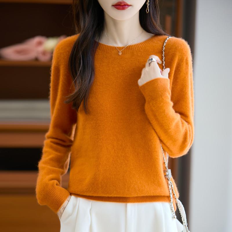 Women's Cashmere Sweater Qinghe Cashmere 30% Cashmere 70% Wool Autumn and Winter Pullover Warm and Fashionable