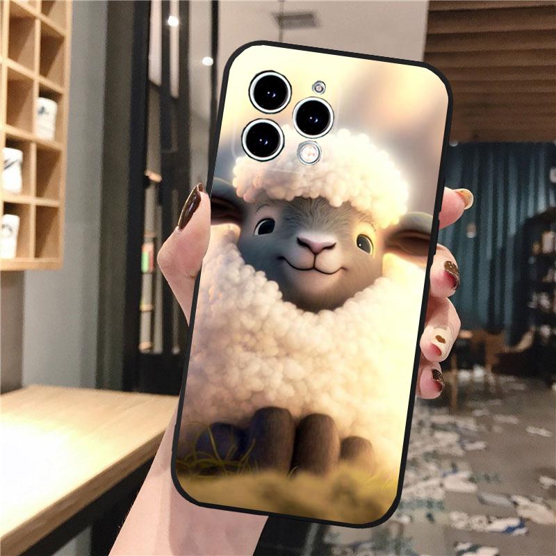 Cartoon Sheep Phone Case For Iphone 15 14 Pro Max 13 12 11 Pro Max XSMax XR 12 13 Mini 14 Plus
