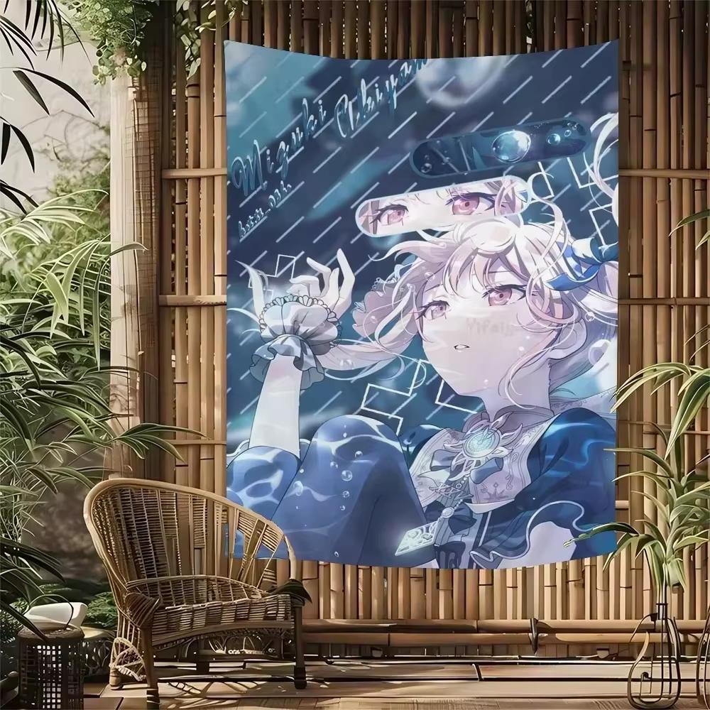 Project Sekai Shinonome Ena Akiyama Mizuki Tapestry, Cute Anime Girls Wall Hanging, Polyester Backdrop for Bedroom, Otaku Room