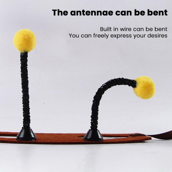 Bee Headwear with Antenna Ears Cat Dog Headpiece with Ear Holes Pet Headwear for Cats Small Dogs Bichon Festive Party Dress-up