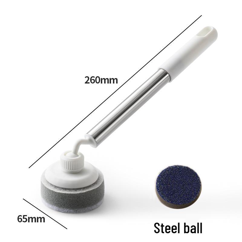 Non-stick Pan Cleaning Brush - Long Handle, Non-Damaging Scrubbing Sponge for Pots and Dishes