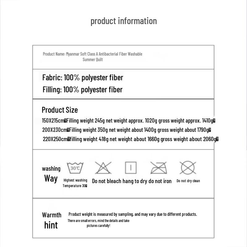 Qiaoxiuyyao Washable Anti-Mite Summer Cooling Quilt