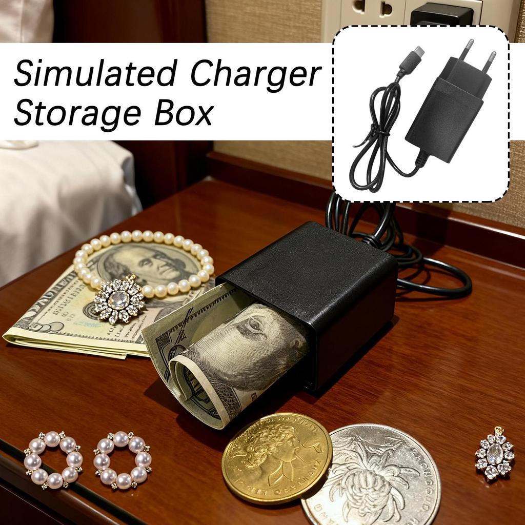 Box For Money Fake Charger Cash Reusable Realistic Looking Charger Storage Hiding Places For Jewelry Key Pills Coin Valuables