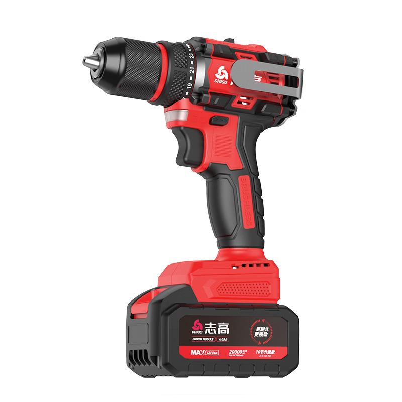 Chigo 21V Cordless Brushless Impact Hammer Drill CN Plug (adapter Included)