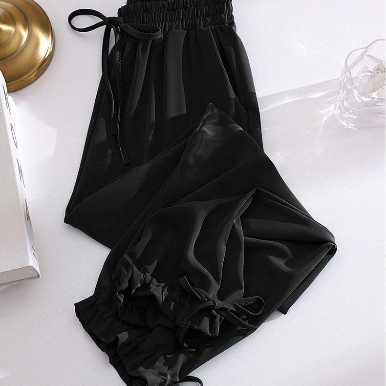 Ice Silk Summer Harem Pants: Thin, Loose-Fit, Cuffed, Anti-Mosquito Lantern Style