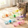 Soft Bowknot Cat Toy Colorful Interactive Pet Toy Cat Attached Hose Toys  Kitten Teething Toys