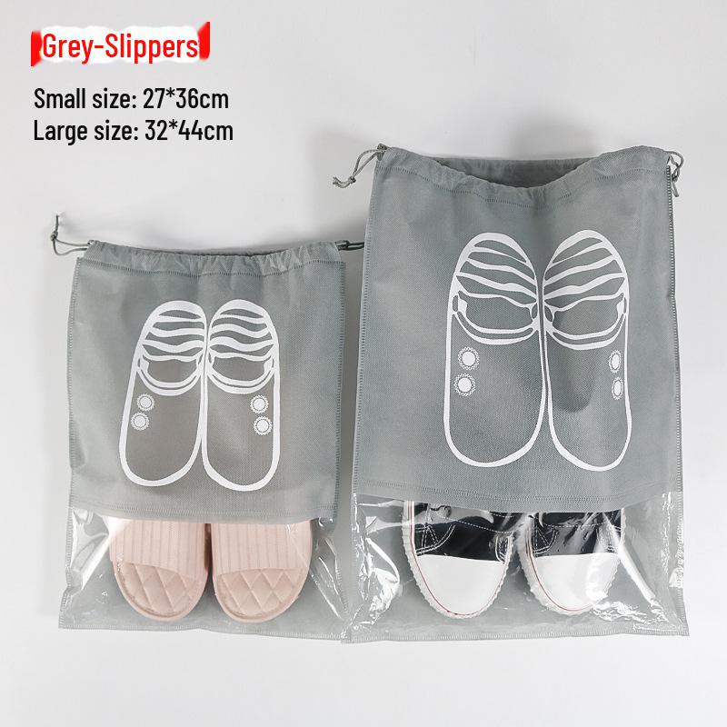 Thickened Transparent Non-Woven Drawstring storage bag for Shoes, Toys, and Travel - Dustproof and Spot-Free.