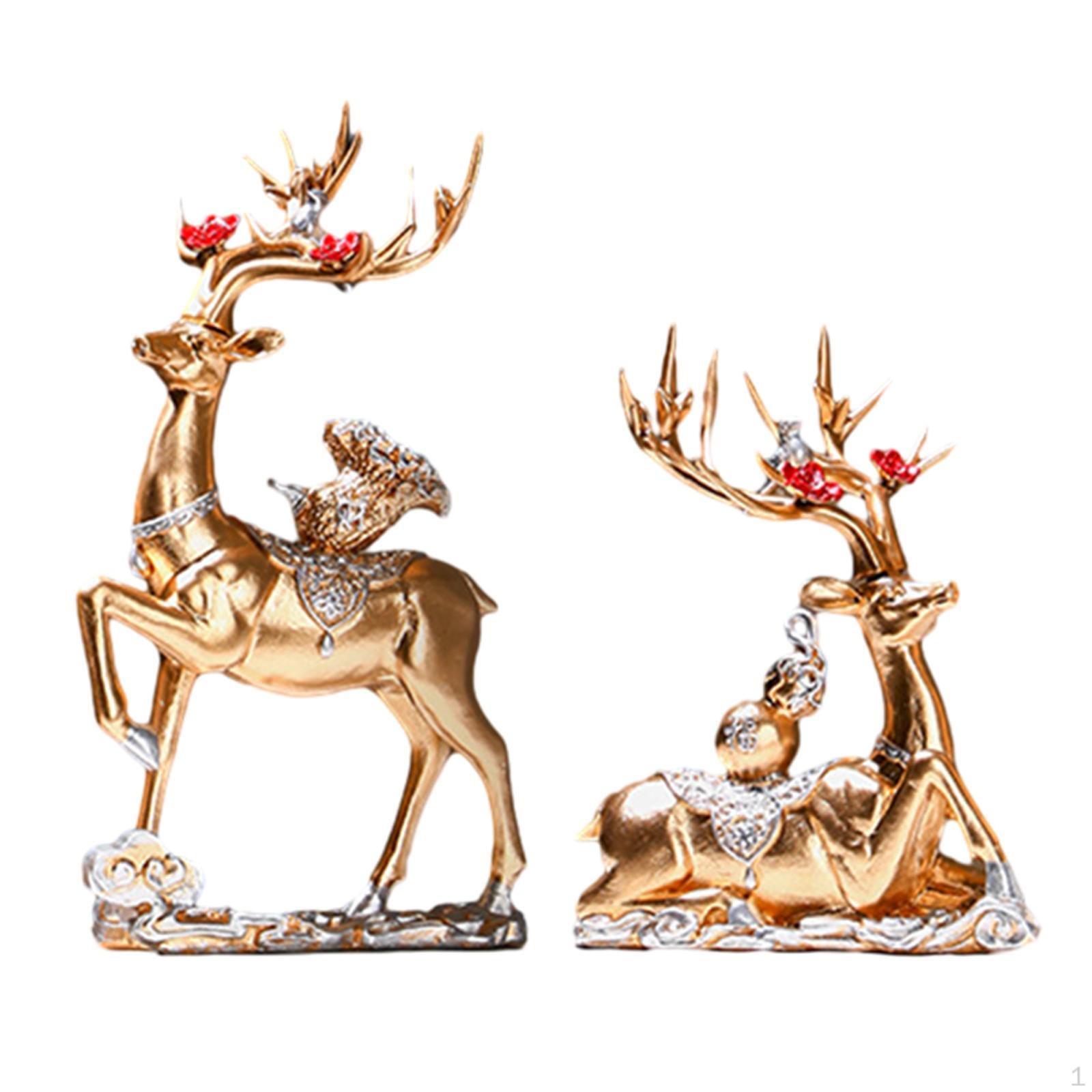 

Пара скульптур из смолы для домашнего декора золотой