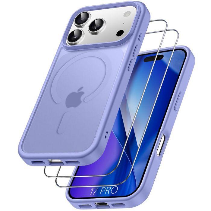 Coque de protection - BOOLING - iPhone 17 Pro - Antichoc - Violet - Avec Cercle Magnétique