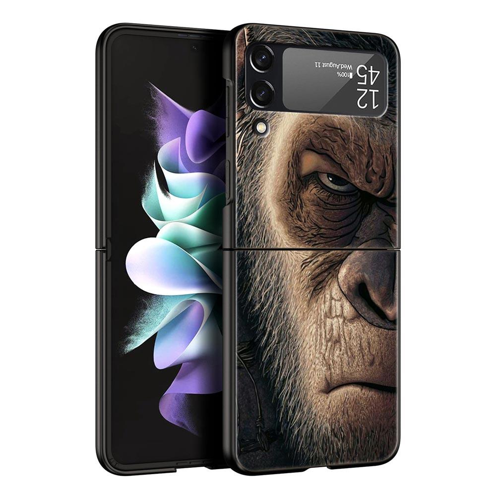 Z Flip 4 Phone Case for Samsung Galaxy Z Flip 3 5G ZFlip3 Flip3 zflip Flip4 Black Hard Cover Lion Tiger king monkey animal Shell