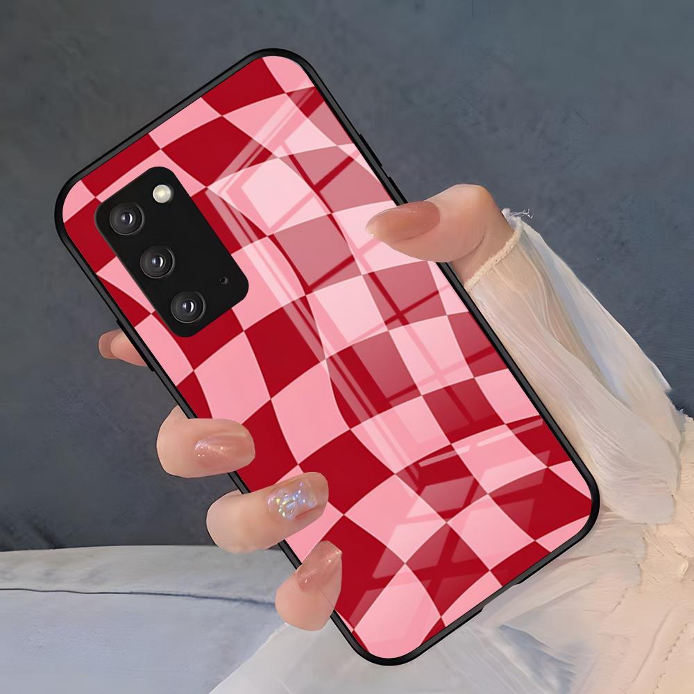 C-förmiges Schachbrettmuster – Stoßfeste Glasabdeckung für Samsung A25, A13, A33 5G, A54, A36, A35, A56, A52, A14