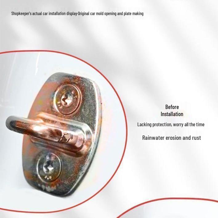 Car Door Latch Cover: Anti-Rust Silicone Protector - Universal Fit, Silent & Durable.