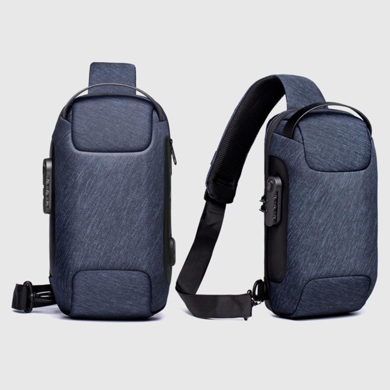 NEW High Qulity Upgrade Men's Waterproof USB Oxford Crossbody Bag Anti-theft Shoulder Sling Bag Multifunction Short Travel  Chest Pack for Male