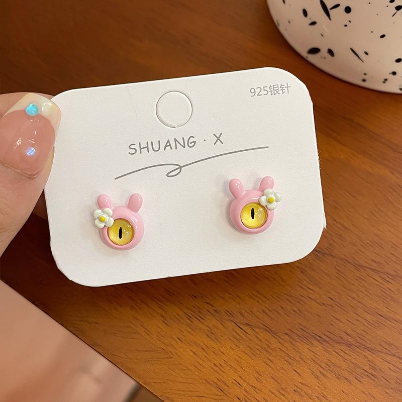 Creativity Cartoon Funny Little Monsters Ear Stud Earrings for Women Retro Fashion Personality Opal Evil Eye Y2K Jewelry Gift
