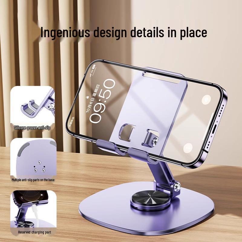 360° Rotating Foldable Aluminum Phone and Tablet Stand