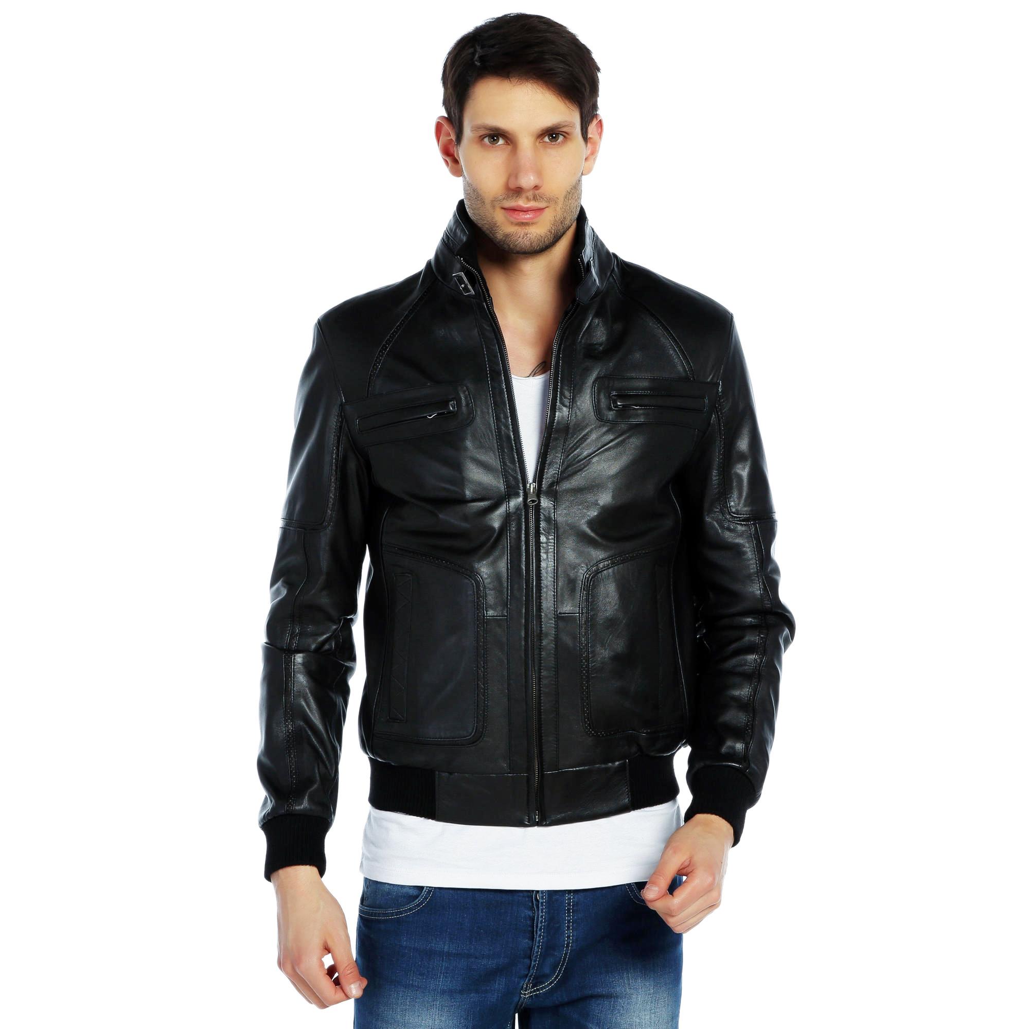 

Кожаная куртка Vivamood из овчины XS чёрный