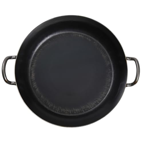 Custom-made Yamada Kogyosho Iron Hammered Paella Pan, Slightly Deep, 26cm [Pre-heated, 1.6mm Thick, Made in Japan]