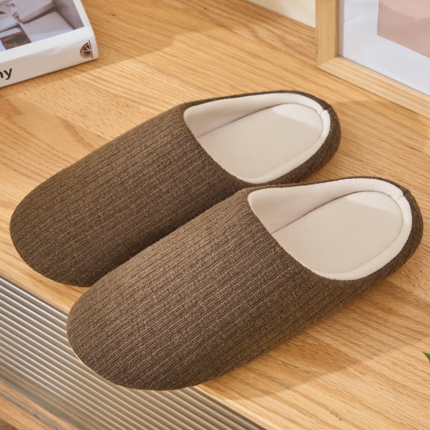 

плюшевые хлопковые тапочки на говяжьей подошве, осенне-зимние, для дома, с толстой подошвой, нескользящие, теплые, модные, высококачественные хлопковые мопы 44-45 [suitable for sizes 43-44]