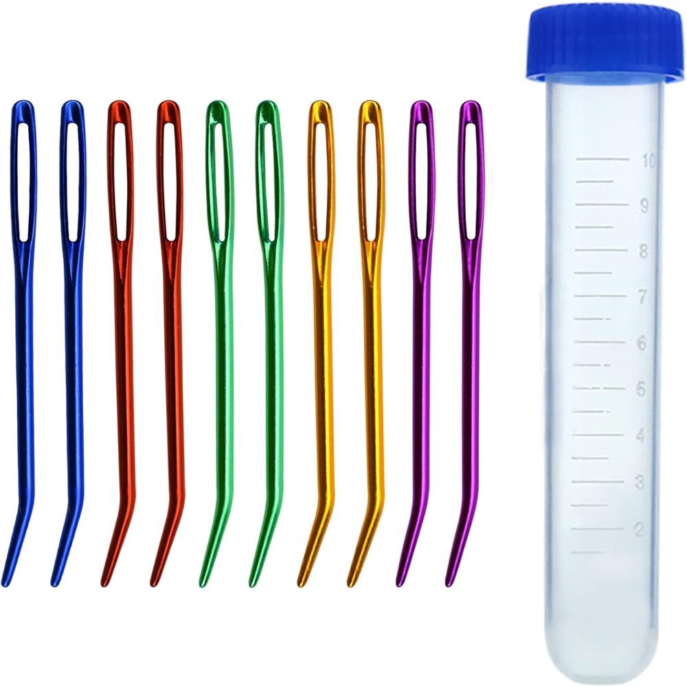

Handicraft Bent Tip Large Eye Darning Needles Aluminum Multicolor Knitting Needles Set Yarn Needles армія зелений колір