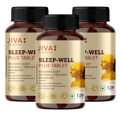 Jiva Sleep Well Tablet 500mg 120 Tablets Pack of 3 for Natural Restful Sleep and Nervous System Support