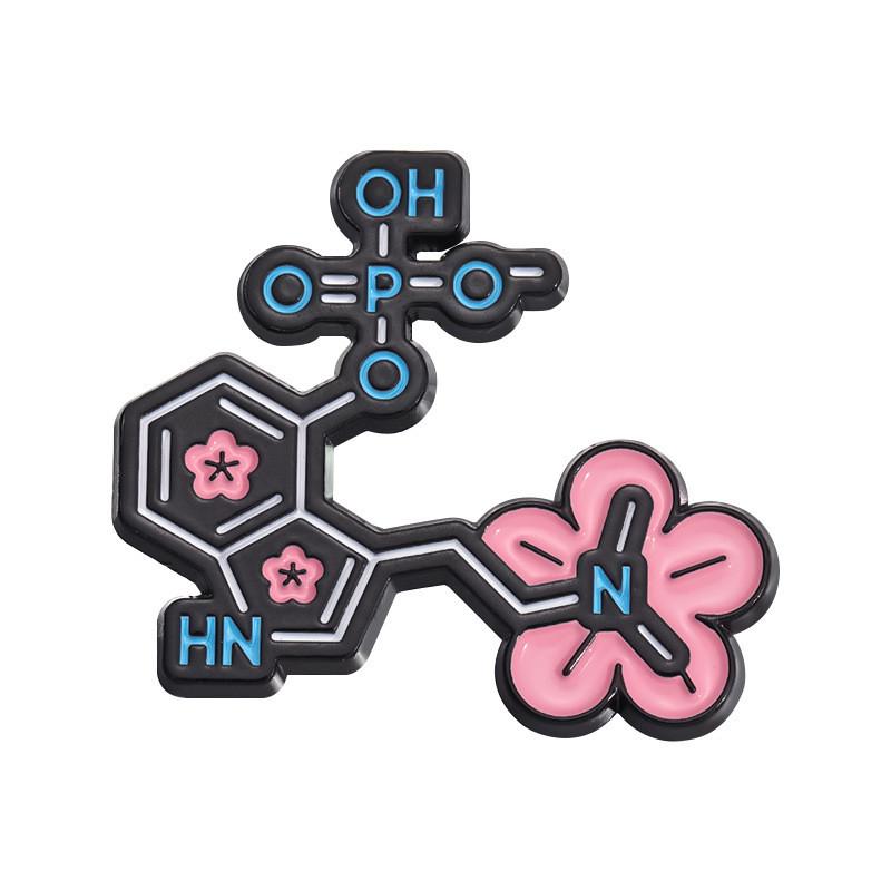 Cartooninspired Contemporary Molecule Brooch Stylish Alloy Pin For Any Attire Winter