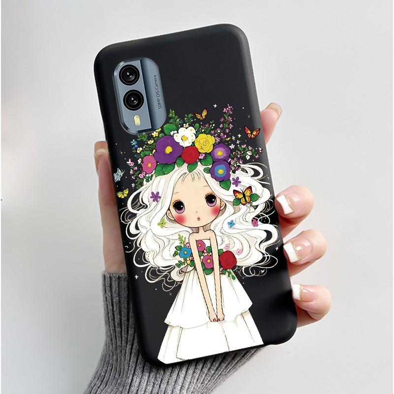 Casing For Nokia X30 5G Anti-scratch Bumper Soft Shell For Nokia XR21 Beautiful Brightly Colored Sunflower Pattern Black Case