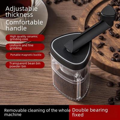 Ručný mlynček na kávu s nastaviteľným keramickým mlecím jadrom pre hrubé až jemné mletie