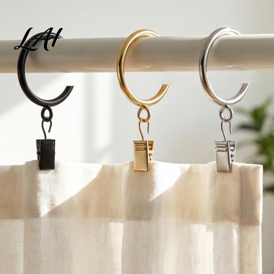 Smooth Gliding Drapery Rings 10Pcs C Shaped Curtain Rings Heavy Duty Bypass Metal for Center Brackets Passing with Eyelets French Return Rods Sliding