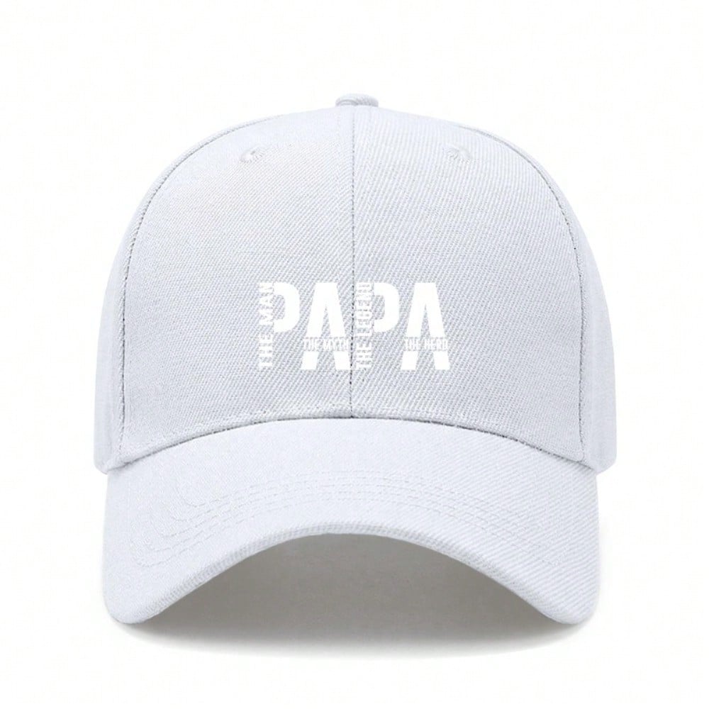 [Papa Dad Hat] Light Beige Polyester Adjustable Breathable Casual Baseball Cap For Men Father's Day Gift