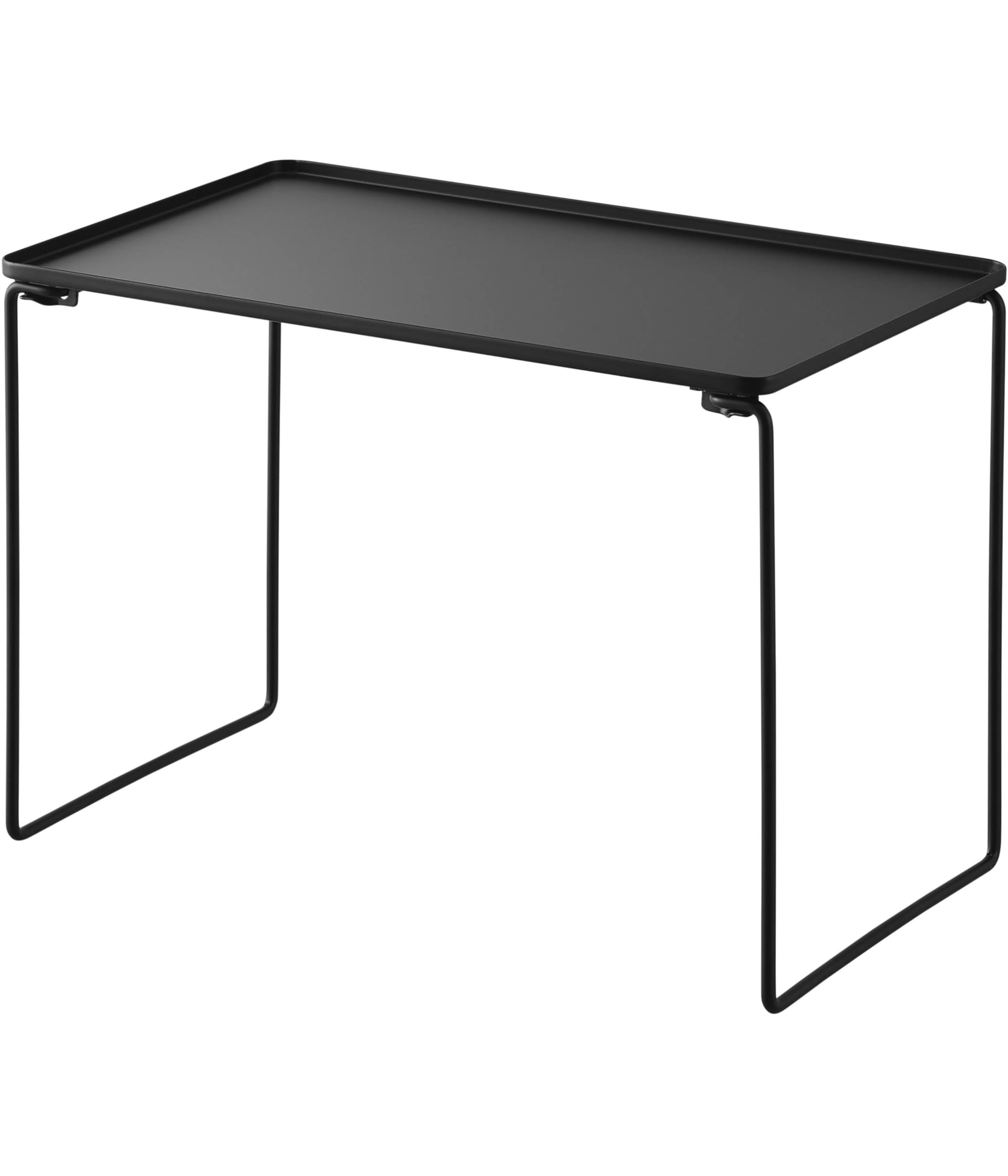 

Yamazaki Jitsugyo Folding Stacking Shelf L Black When Used: W40.9 x D24 x H28cm Tower Stackable Under Sink Storage Kitchen Rack 1370