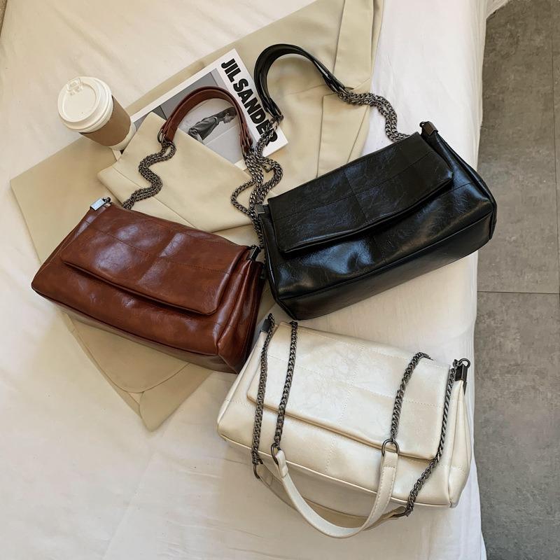 Summer large-capacity bag women's trendy fashion new retro chain bag simple shoulder messenger bag
