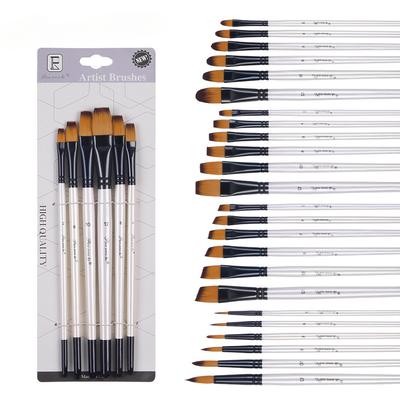 Oil Painting Brush, Set of 6, Art Painting, Watercolor Brush, Multi-purpose, Nylon Hair, Wooden Pole Brush