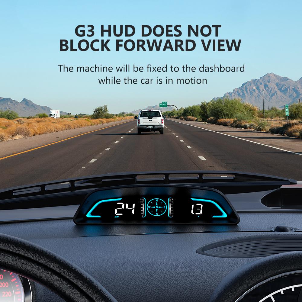 WYOBD G3 GPS HUD Bordzeitanzeige Tacho Head-up-Display Auto Reisezubehör geeignet für alle