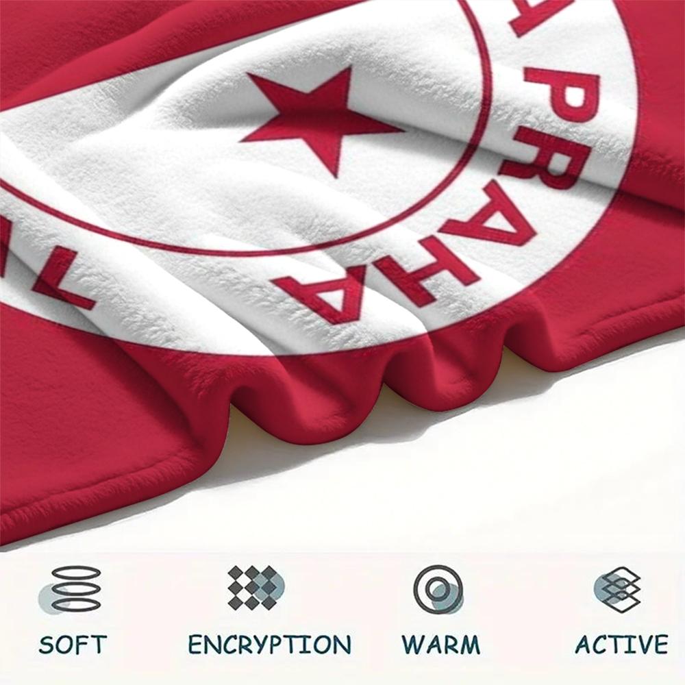 1 STuks Gepersonaliseerde Naam SK Slavia Praag Patroon Flanellen Deken Geschikt Voor Alle Seizoenen voor Huisdecoratie Warmte en Comfort Cadeaus Vakantiecadeau