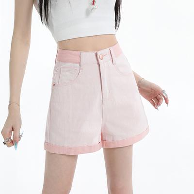 Y2K Rosa Lockere Lässige Denim-Shorts Sommer Neu Damen Hohe Taille All Match Baggy Jeans Retro Klassische Hot Jeansshorts