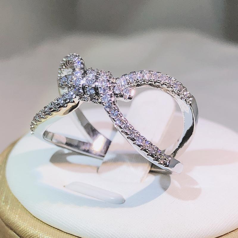 

Стерлинговая медь Модное переплетенное кольцо в виде восьмерки для женщин Личность Геометрические украшения Вечеринка Подарок на день рождения 8