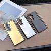 Plain Pure Color Phone Case for Samsung Z Fold 7/6 3/4/5 Acrylic Mirror Finish All-Inclusive Folding Cover With Hinge Protection