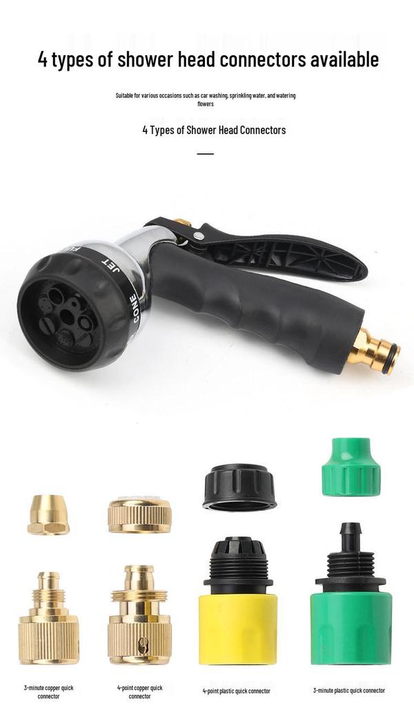 Adjustable Metal Water Spray Gun for Cars, Gardens, & Home. Perfect for Car Wash, Watering Plants, and Household Cleaning Tasks.