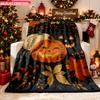 Blanket 1pc Halloween Pumpkin Art 2D-printed Flannel Throw Blanket-soft and Cozy Suitable for Use On the Sofa While Traveling At T