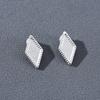 Chic Rhombus Metal Earrings with S925 Silver Studs