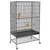 Bird Cage Incl. Perches, Bird Toy, Removable Floor Tray, 1 Shelf, Grey