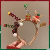 Santa Christmas Headband Elk Hair Hoop Plush Bow Red Hair Band  Christmas Decoration